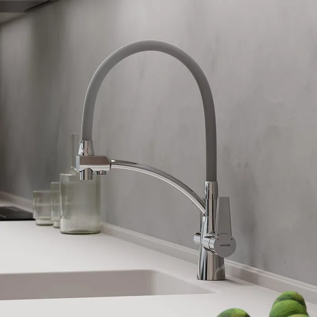 Смеситель для кухни Sancos Eri SC4001CH с гибким изливом, хром Sancos — Оригинал
