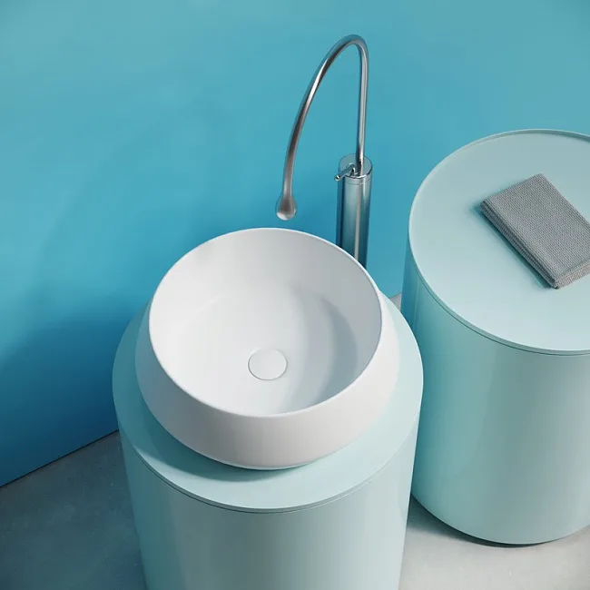 Раковина накладная Ceramicanova Maya круглая 40 см цвет белый матовый CN12004MW Sancos — Оригинал