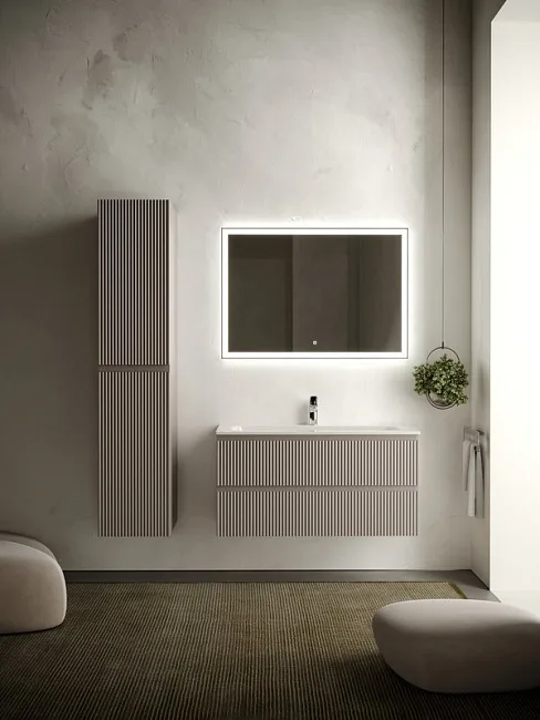 Тумба под раковину Sancos Snob R 100 подвесная Doha soft (пыльная роза), SNR100SM Sancos — Оригинал