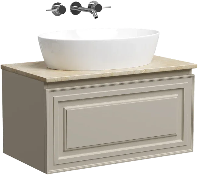 Тумба с раковиной Sancos Very 80 см, beige soft, столешница бежевая, раковина CN5018 Sancos — Оригинал