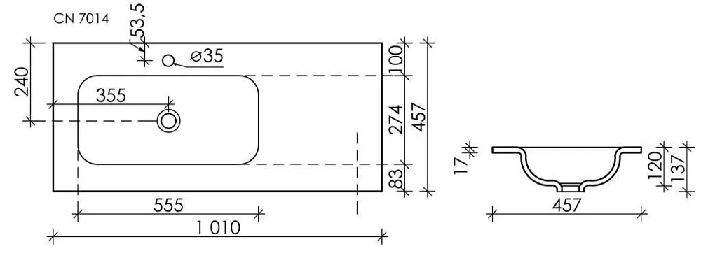 Накладная раковина Ceramicanova Grace прямоугольная черная матовая 101 см CN7014MB Sancos — официальный сайт