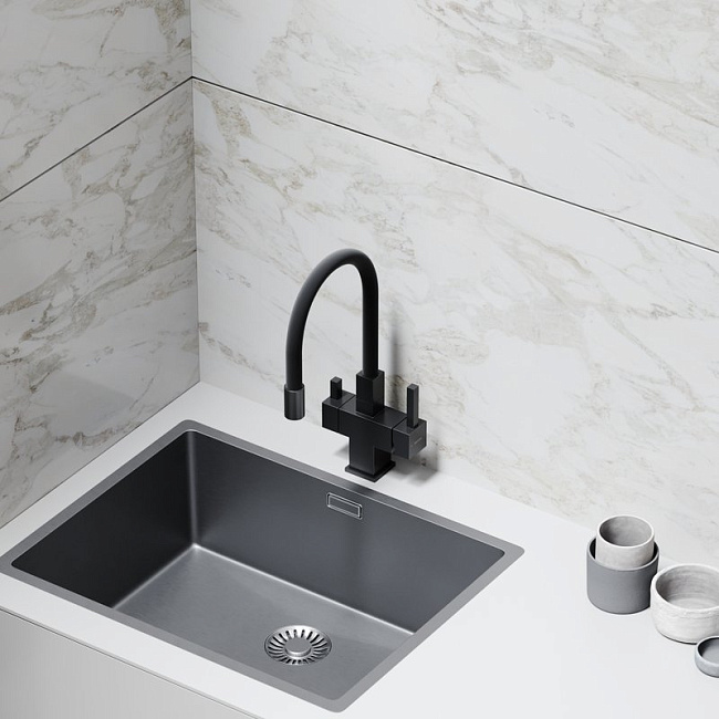 Смеситель для кухни Sancos Arno SC4005MB с гибким изливом, матовый черный Sancos — Оригинал