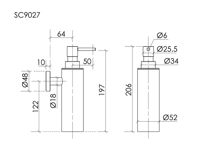 Дозатор для жидкого мыла Sancos Base SC9027BB брашированная бронза Sancos — Оригинал