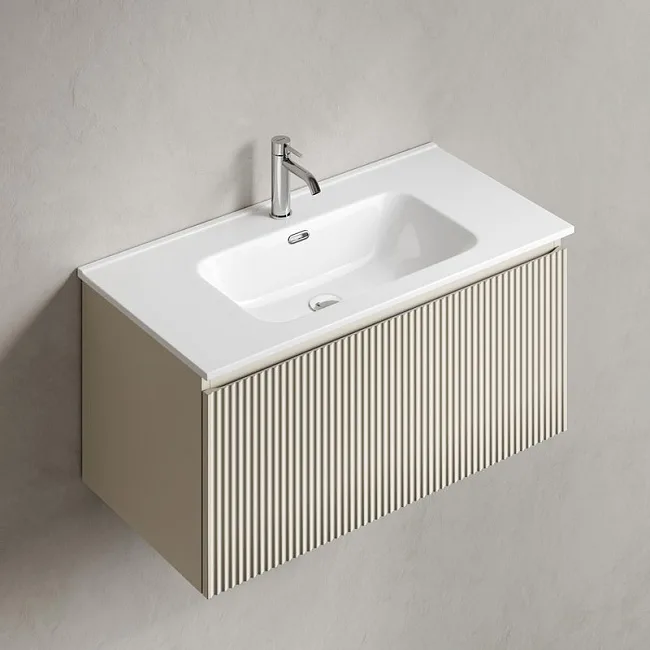 Тумба под раковину Sancos Snob R 1.0 90 подвесная Beige soft (капучино), SNR1.090CE Sancos — Оригинал