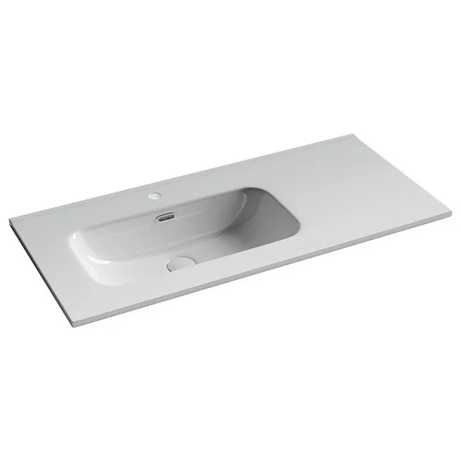 Мебельная раковина Ceramicanova Element прямоугольная 101 см с чашей слева с отверстием по Sancos — Оригинал