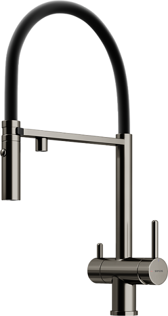 Смеситель для кухни Sancos Imola SC4010GG с гибким изливом, вороненая сталь Sancos — Оригинал