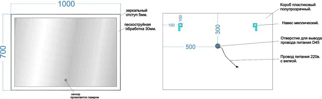 Зеркало Sancos City CI1000 100 см Sancos — Оригинал
