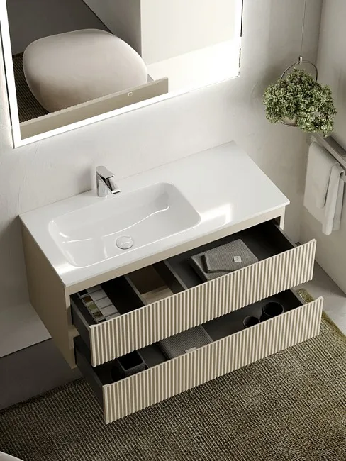 Тумба под раковину Sancos Snob R 100 подвесная Beige soft (капучино), SNR100LCE Sancos — Оригинал