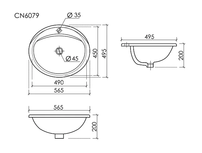 Раковина Ceramicanova Sun CN6079 ,белый Sancos — Оригинал