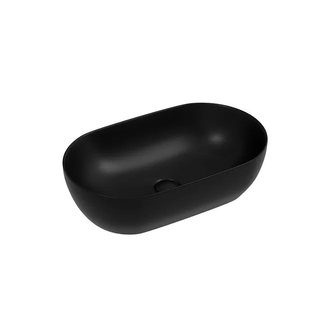 Раковина накладная Ceramicanova Twist овальная 50 см черный матовый CN12001MB Sancos — Оригинал