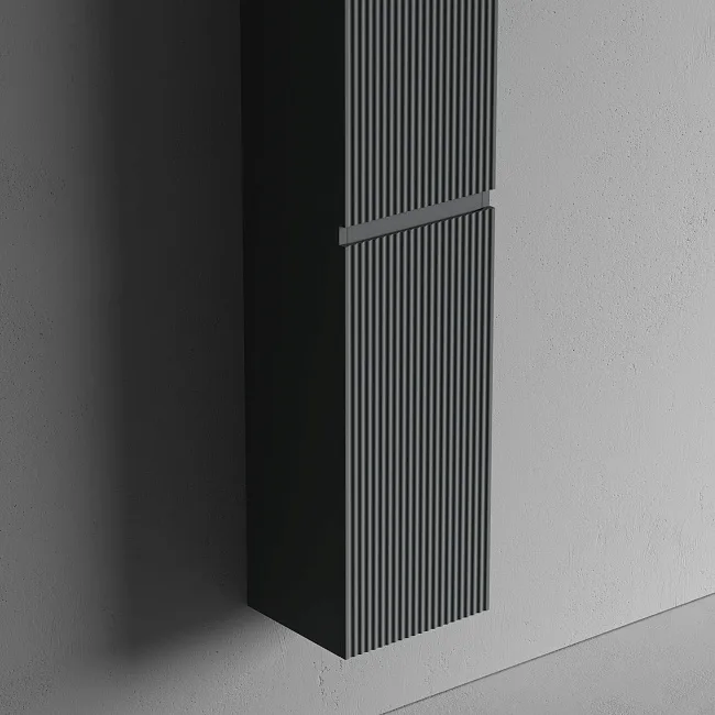 Шкаф-пенал для ванной Sancos Snob R 35 см, универсальный, матовый антрацит Sancos — Оригинал
