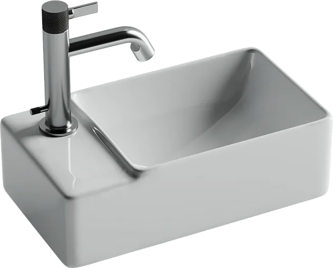Раковина маленькая в туалет Ceramicanova Element CN5046 L белый глянцевый Sancos — Оригинал