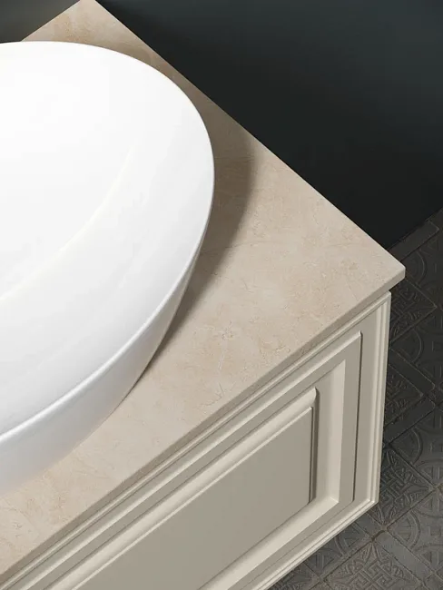 Тумба с раковиной Sancos Very 80 см, beige soft, столешница бежевая, раковина CN5018 Sancos — Оригинал