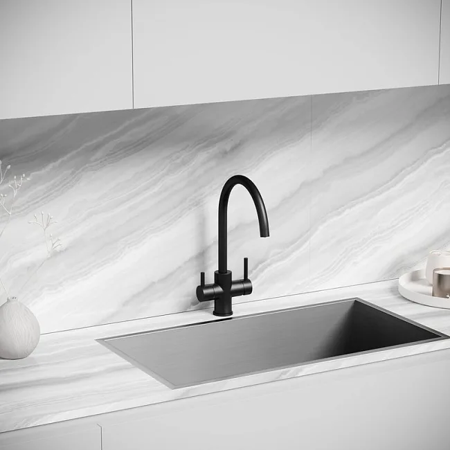 Смеситель для кухни Sancos Taper, с краном под фильтр для питьевой воды, черный матовый, SC4012MB Sancos — Оригинал