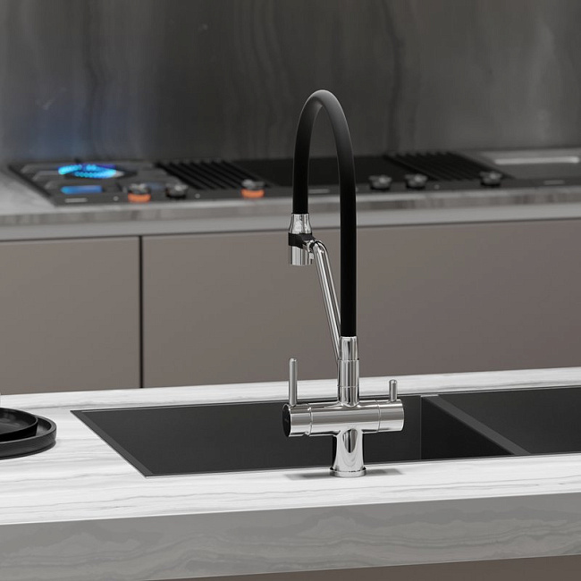 Смеситель для кухни Sancos Dora SC4003CH с гибким изливом, хром Sancos — Оригинал