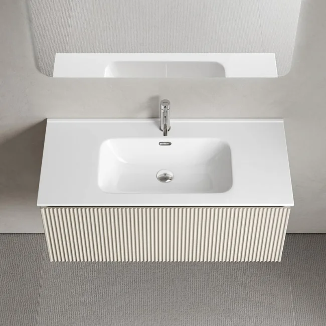 Тумба под раковину Sancos Snob R 1.0 100 подвесная Beige soft (капучино), SNR1.0100CE Sancos — Оригинал