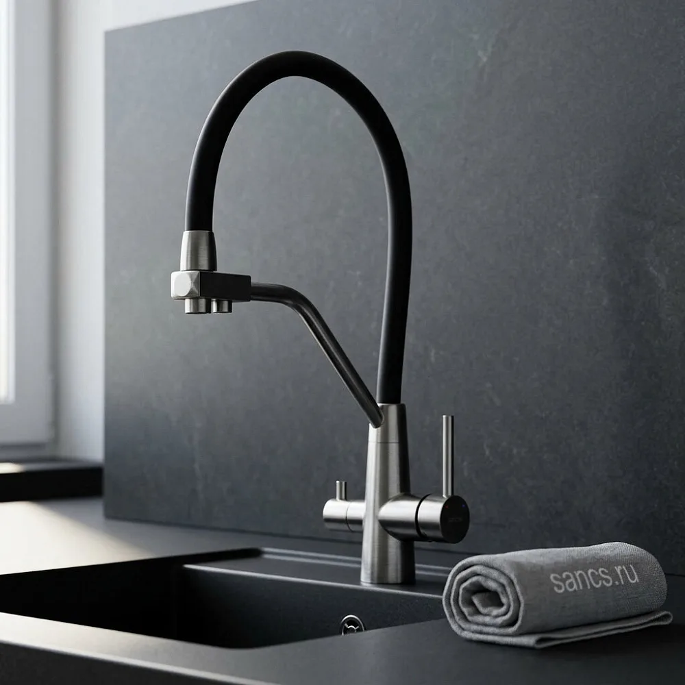 Смеситель для кухни Sancos Nolia SC12003SS под фильтр, нержавеая сталь Sancos — официальный сайт