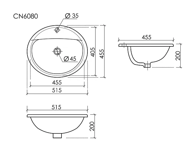 Раковина Ceramicanova Sun CN6080 ,белый Sancos — Оригинал