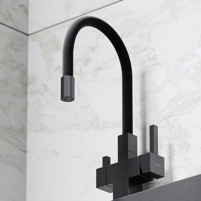 Смеситель для кухни Sancos Arno SC4005MB с гибким изливом, матовый черный Sancos — Оригинал