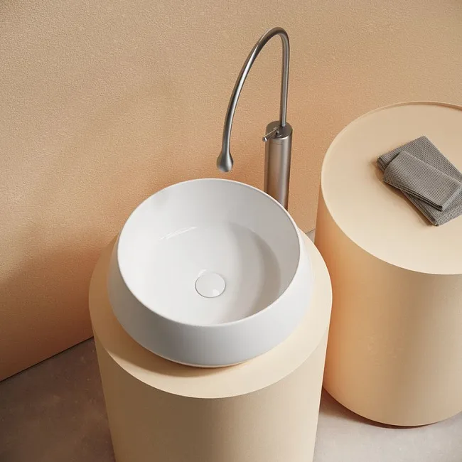 Раковина накладная Ceramicanova Maya круглая 40 см цвет белый CN12004 Sancos — Оригинал