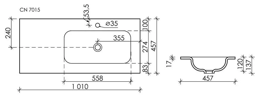 Накладная раковина Ceramicanova Grace прямоугольная черная матовая 101 см CN7015MB Sancos — официальный сайт