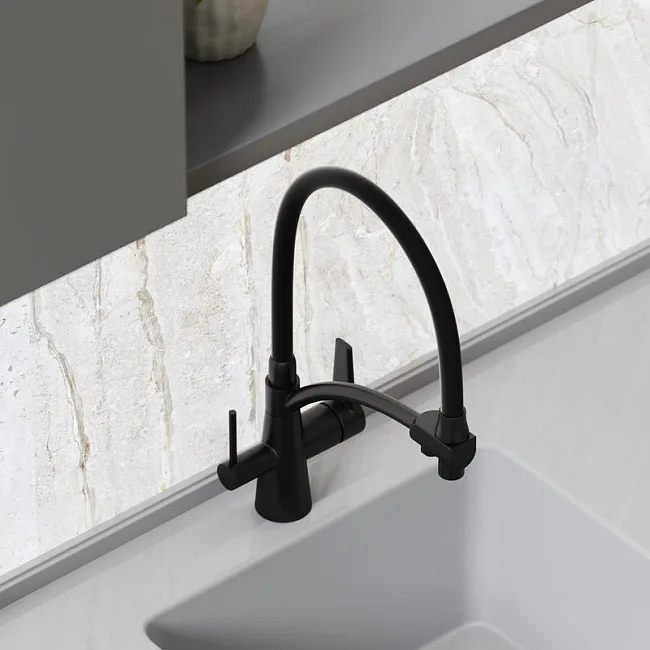 Смеситель для кухни Sancos Eri SC4001MB с гибким изливом, матовый черный Sancos — Оригинал