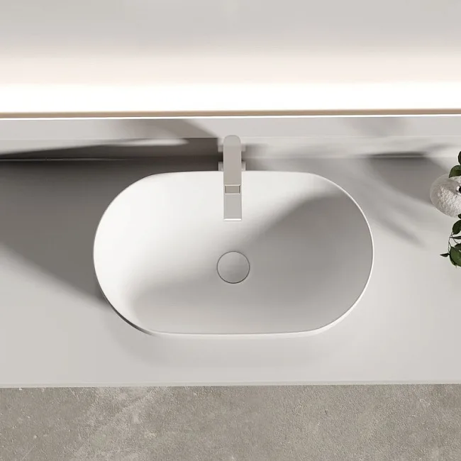 Раковина накладная Ceramicanova Twist овальная 55 см цвет белый матовый CN12001MW Sancos — Оригинал