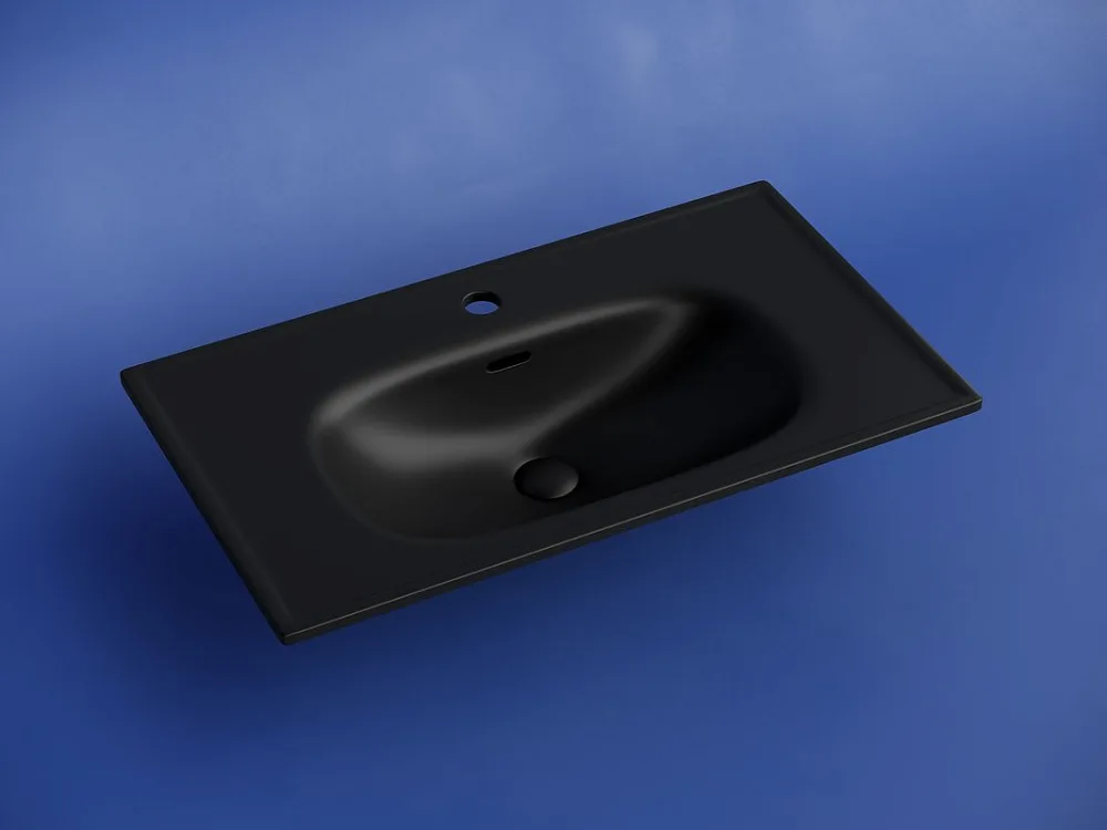 Раковина накладная Ceramicanova Sabo с отверстием под смеситель 80 CN13002MB черный матовый Sancos — официальный сайт