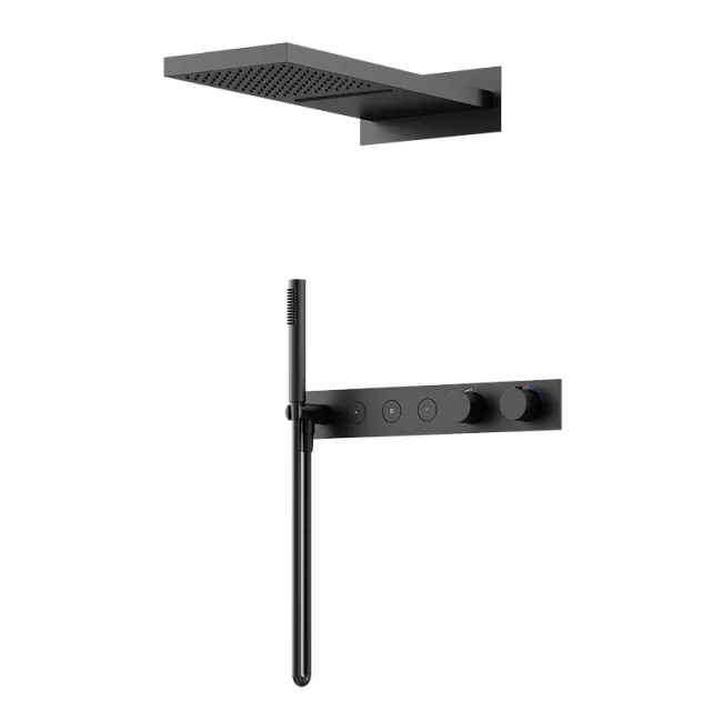 Душевой комплект Sancos Linn SC9023MB С ВНУТРЕННЕЙ ЧАСТЬЮ, черный матовый Sancos — Оригинал