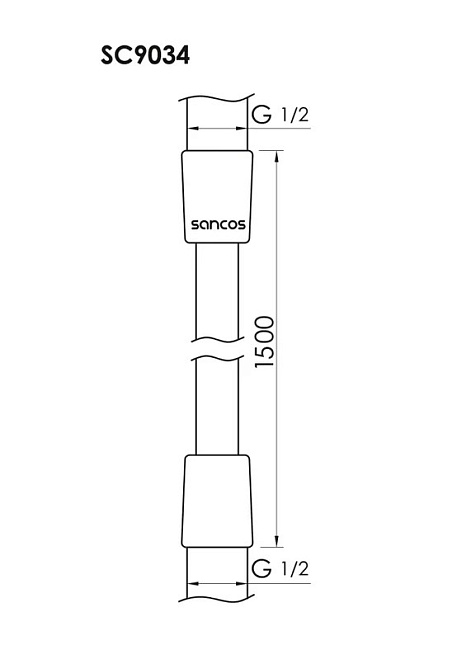 Душевой шланг Sancos SC9034BG 150 см, золото Sancos — Оригинал