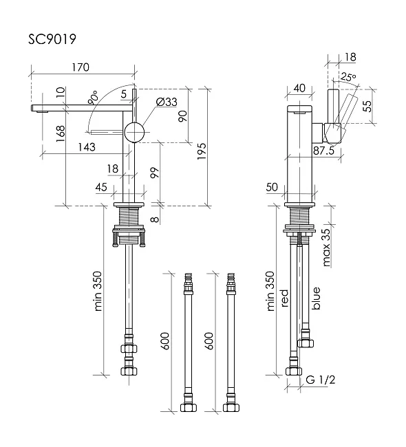 Смеситель для раковины Sancos Linn, брашированная бронза, PVD покрытие, SC9019BB Sancos — Оригинал
