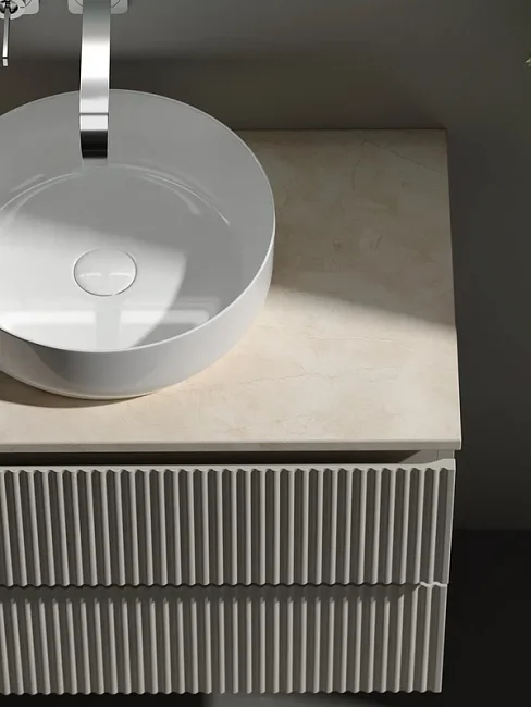 Тумба под раковину со столешницей Sancos Snob R 80 beige soft, столешница бежевая Sancos — Оригинал