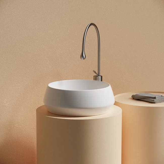Раковина накладная Ceramicanova Maya круглая 40 см цвет белый CN12004 Sancos — Оригинал