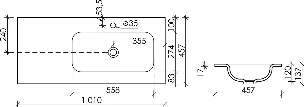 Мебельная раковина Ceramicanova Grace CN7015 100 Sancos — официальный сайт
