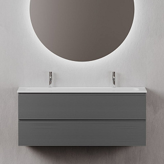Тумба с раковиной Sancos Folk 120 на двоих, grey soft