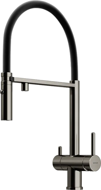 Смеситель для кухни Sancos Imola SC4010GG с гибким изливом, вороненая сталь Sancos — Оригинал