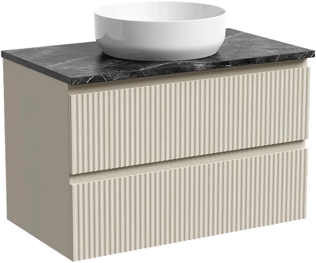 Тумба под раковину со столешницей Sancos Snob R 80 beige soft, столешница черный мрамор Sancos — Оригинал