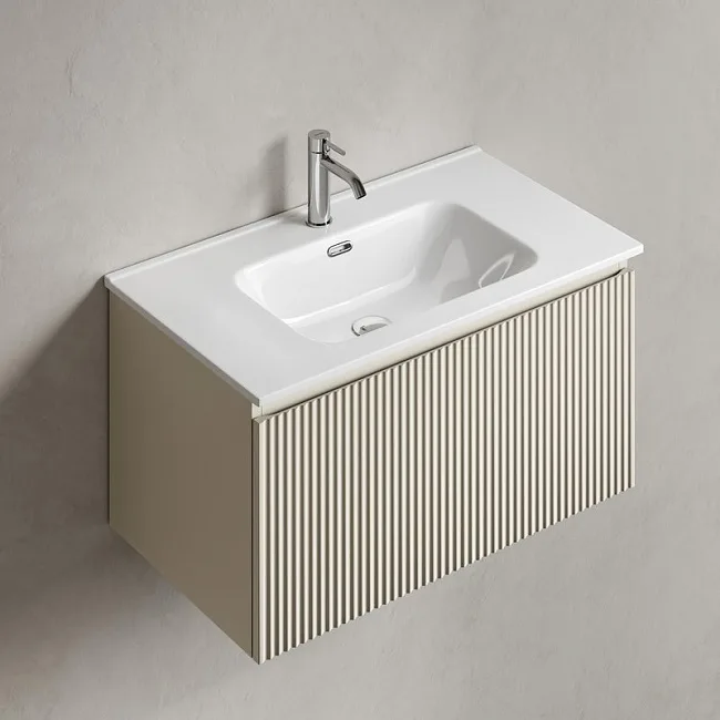 Тумба под раковину Sancos Snob R 1.0 80 подвесная Beige soft (капучино), SNR1.080CE Sancos — Оригинал