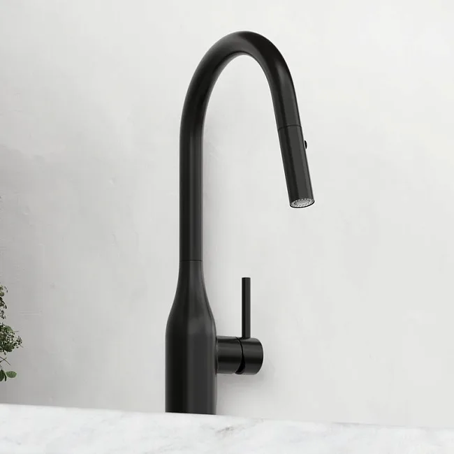 Смеситель для кухни Sancos Grand SC4002MB с вытяжным изливом, черный матовый Sancos — Оригинал
