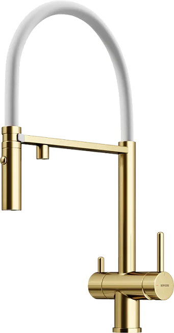 Смеситель для кухни Sancos Imola SC4010BG с гибким изливом, брашированное золото Sancos — Оригинал