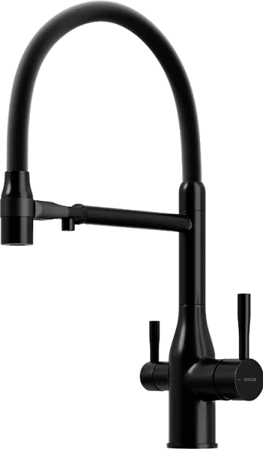 Смеситель для кухни Sancos Garda SC4009MB с гибким изливом, матовый черный Sancos — Оригинал