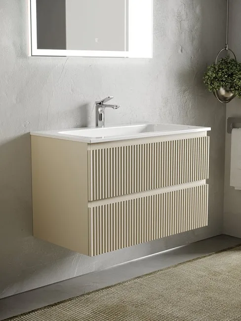 Тумба под раковину Sancos Snob R 80 подвесная Beige soft (капучино), SNR80CE Sancos — Оригинал