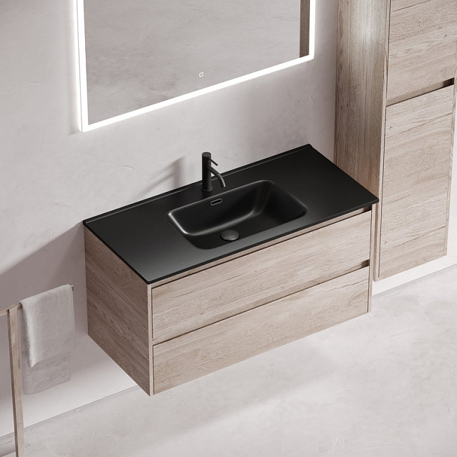 Тумба под раковину Sancos Libra 100 подвесная дуб галифакс натуральный, LB100EG Sancos — Оригинал