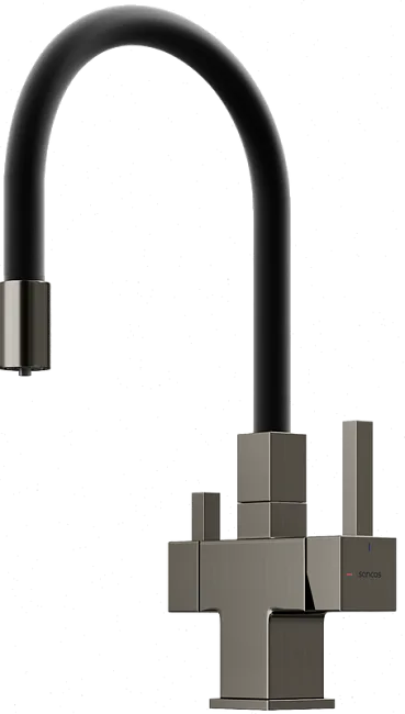Смеситель для кухни Sancos Arno SC4005GG с гибким изливом, вороненая сталь Sancos — Оригинал