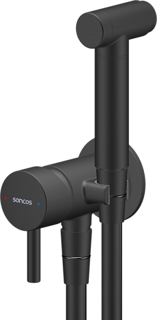 Гигиенический душ Sancos Atom SC2001MB со смесителем, С ВНУТРЕННЕЙ ЧАСТЬЮ, черный матовый Sancos — Оригинал