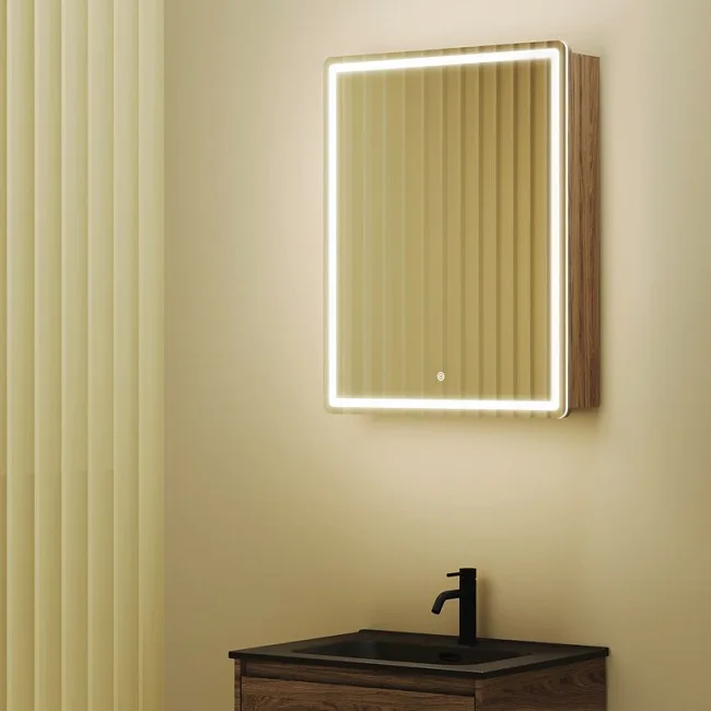 Зеркало-шкаф Sancos Mirror 60 с подсветкой, дуб чарльстон Sancos — Оригинал