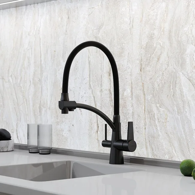 Смеситель для кухни Sancos Eri SC4001MB с гибким изливом, матовый черный Sancos — Оригинал