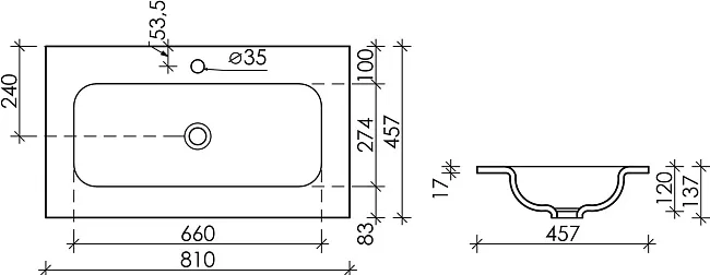 Мебельная раковина Ceramicanova Grace CN7012 80 Sancos — Оригинал