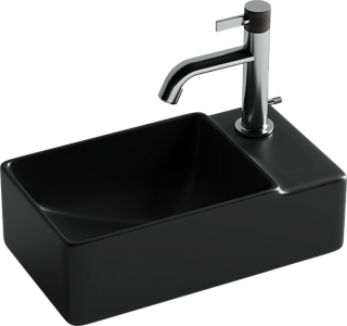 Раковина маленькая в туалет Ceramicanova Element CN5045MB R черный матовый