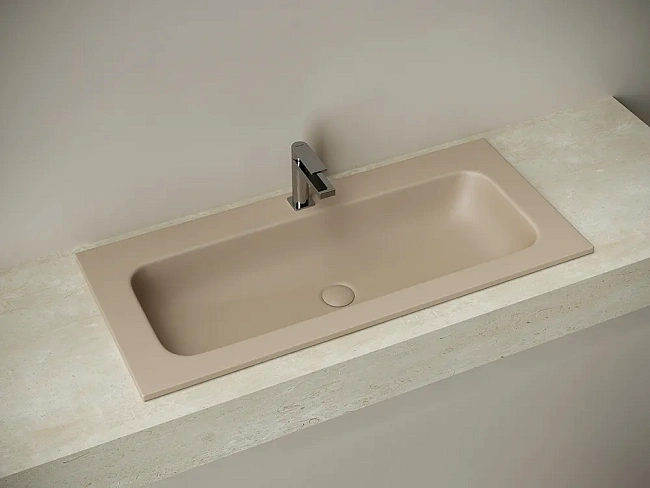 Мебельная раковина Ceramicanova Grace прямоугольная c отверстием под смеситель CN7013MC капучино Sancos — Оригинал